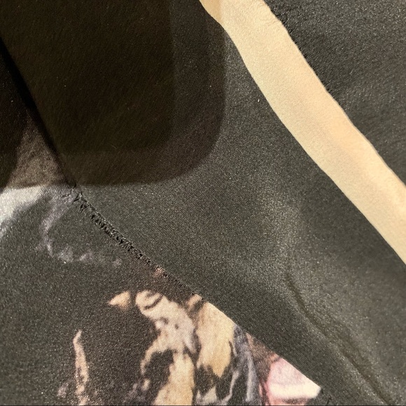 All Saints silk printed midi dress with sheer overlay. Size 4. - Picture 8 of 9